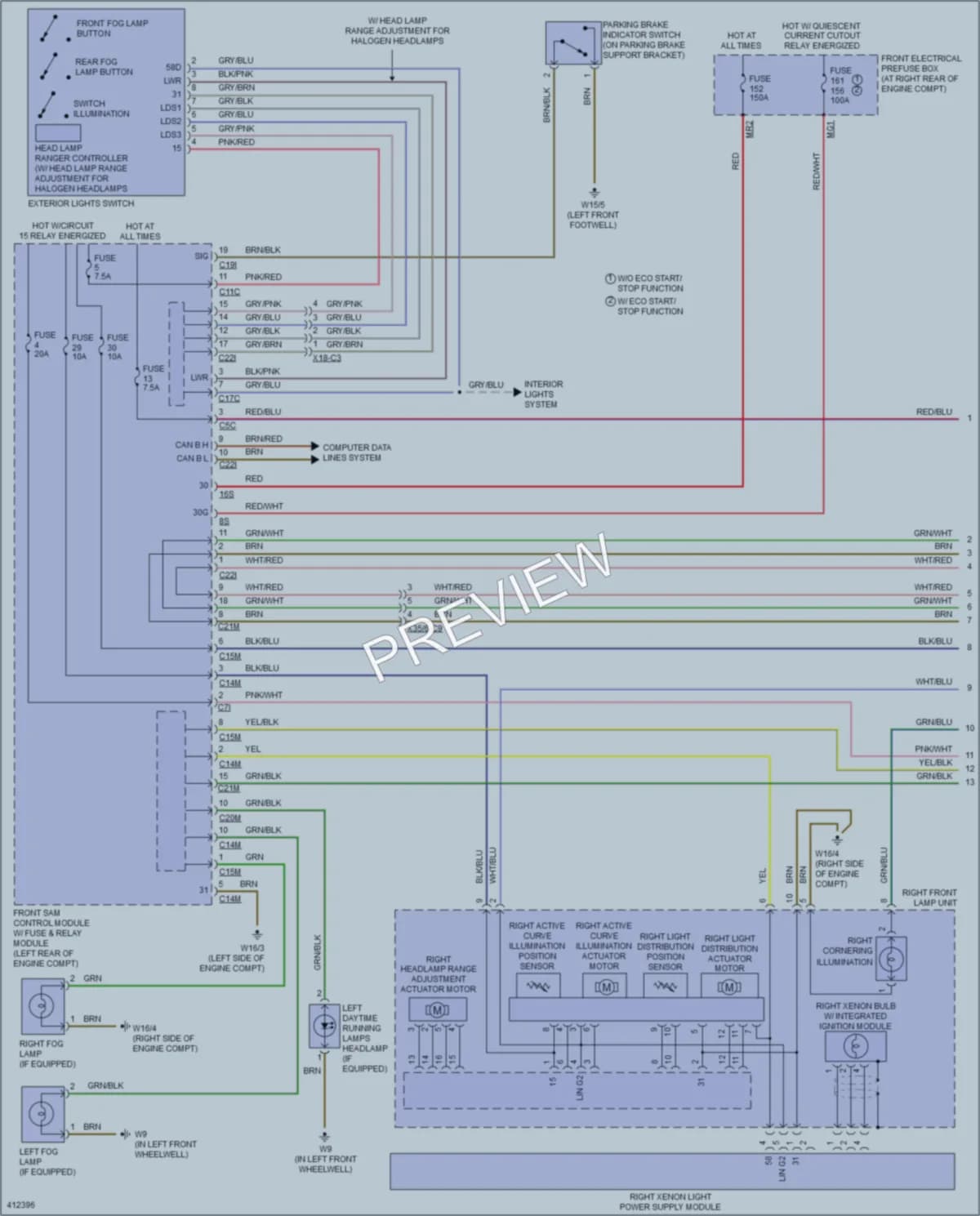 2014 MercedesBenz C350 Headlights wiring diagram preview
