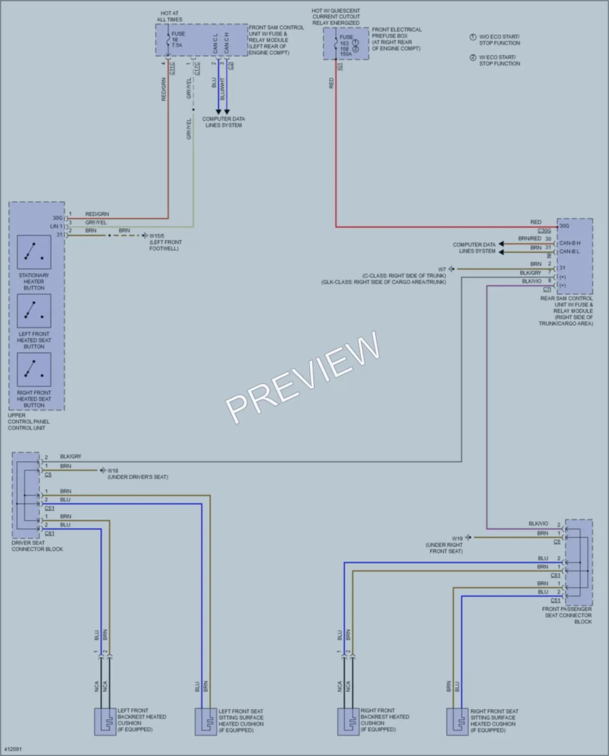 2014 MercedesBenz C350 Power Seats wiring diagram preview