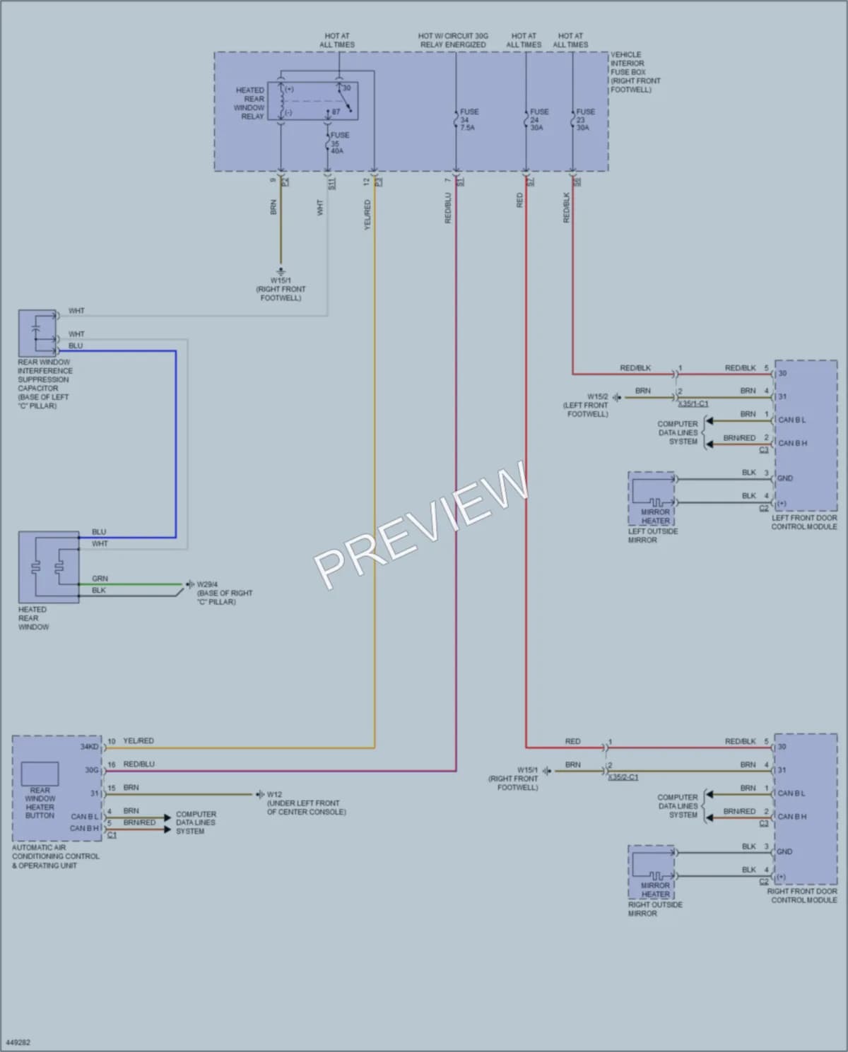 2014 MercedesBenz CLA250 Defoggers wiring diagram preview