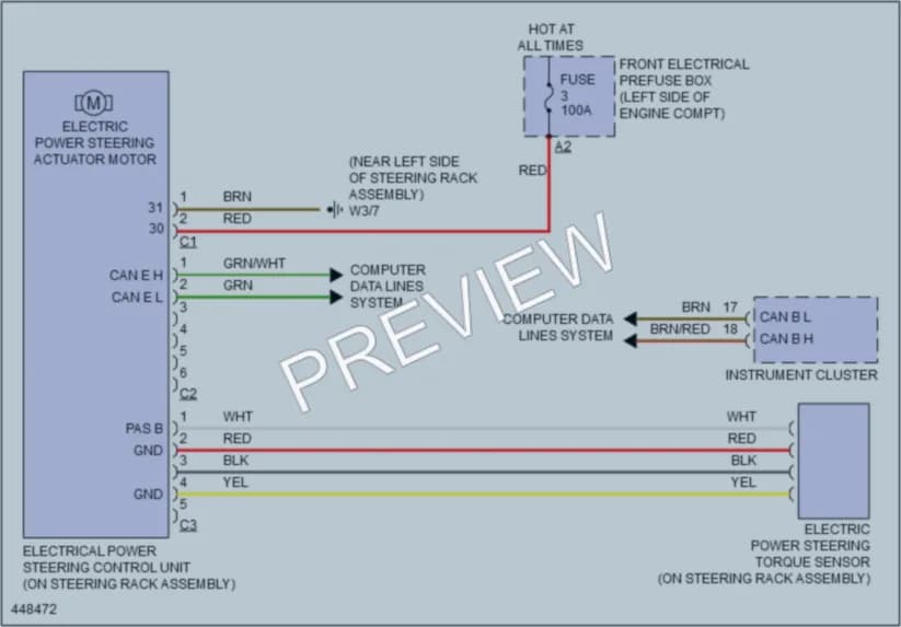 2014 MercedesBenz CLA250 Electronic Power Steering wiring diagram preview