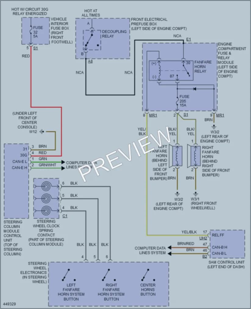 2014 MercedesBenz CLA250 Horn wiring diagram preview