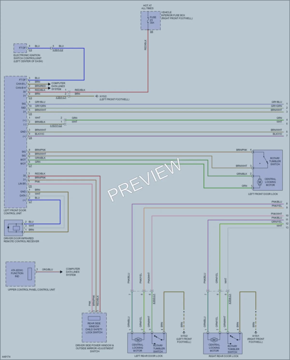 2014 MercedesBenz CLA250 Power Door Locks wiring diagram preview
