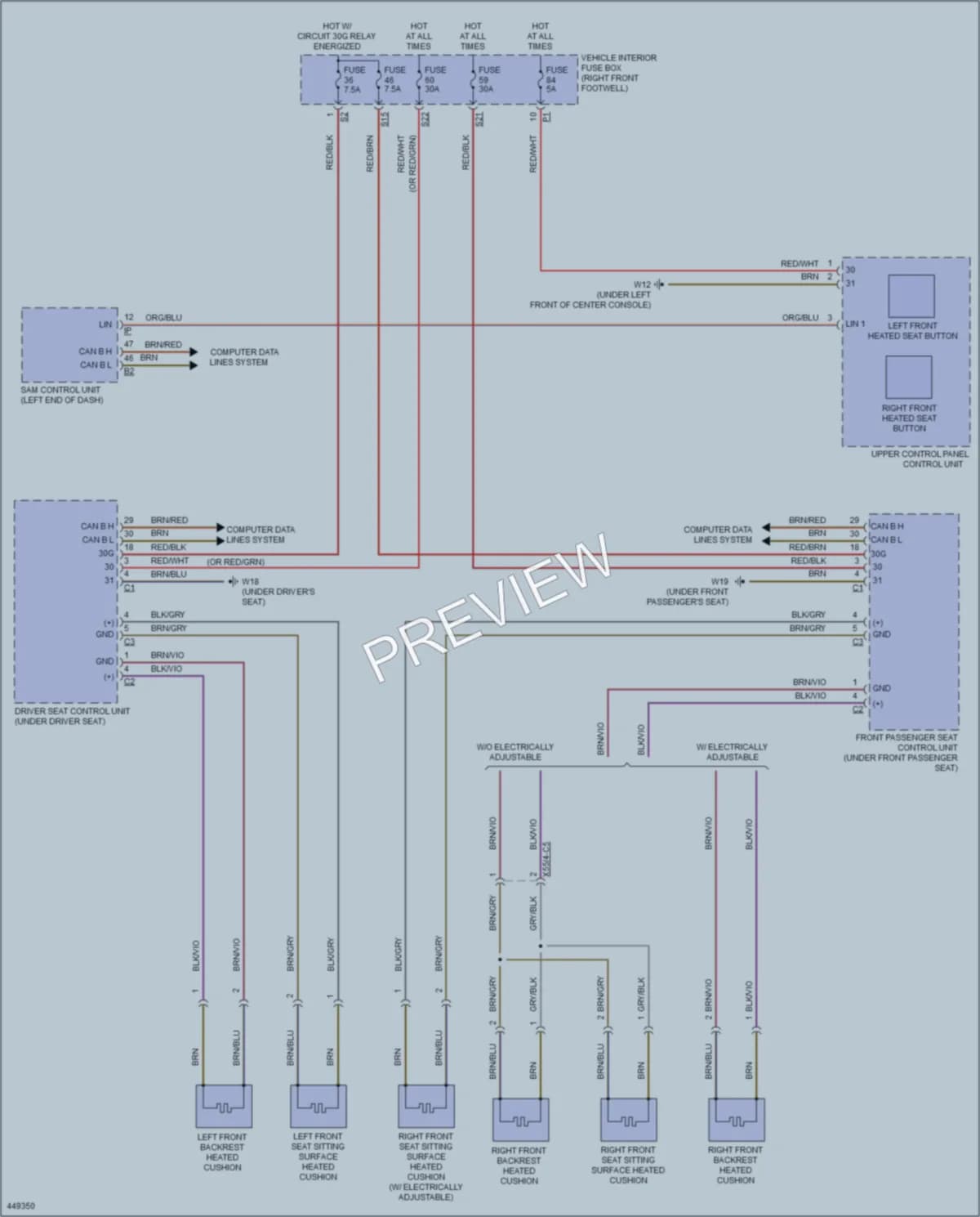 2014 MercedesBenz CLA250 Power Seats wiring diagram preview