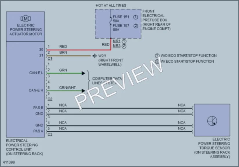 2014 MercedesBenz CLS550 Electronic Power Steering wiring diagram preview