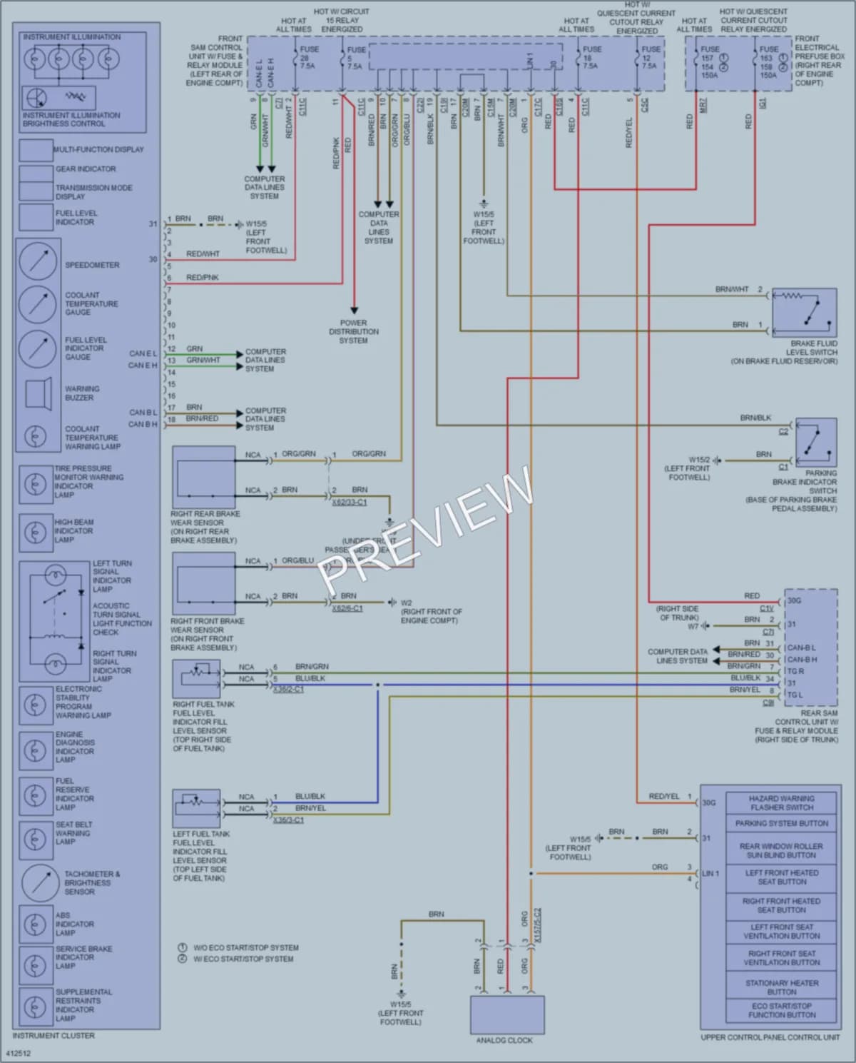 2014 MercedesBenz CLS550 Instrument Cluster wiring diagram preview