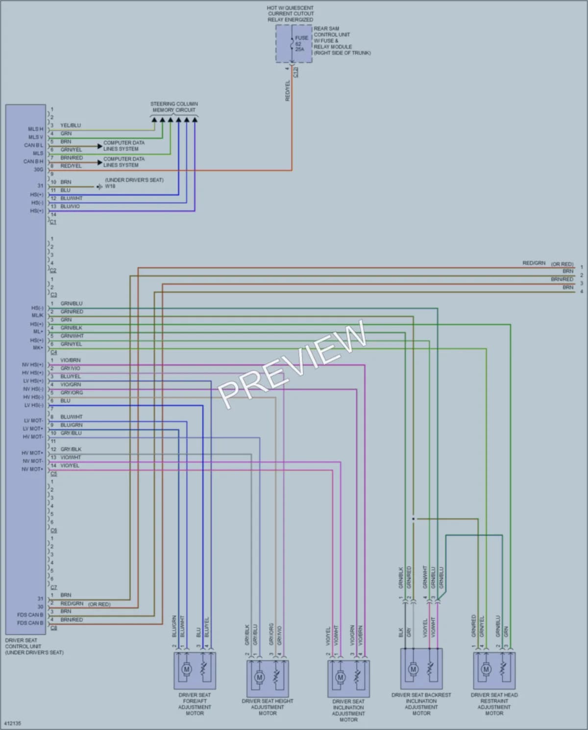 2014 MercedesBenz CLS550 Memory Systems wiring diagram preview