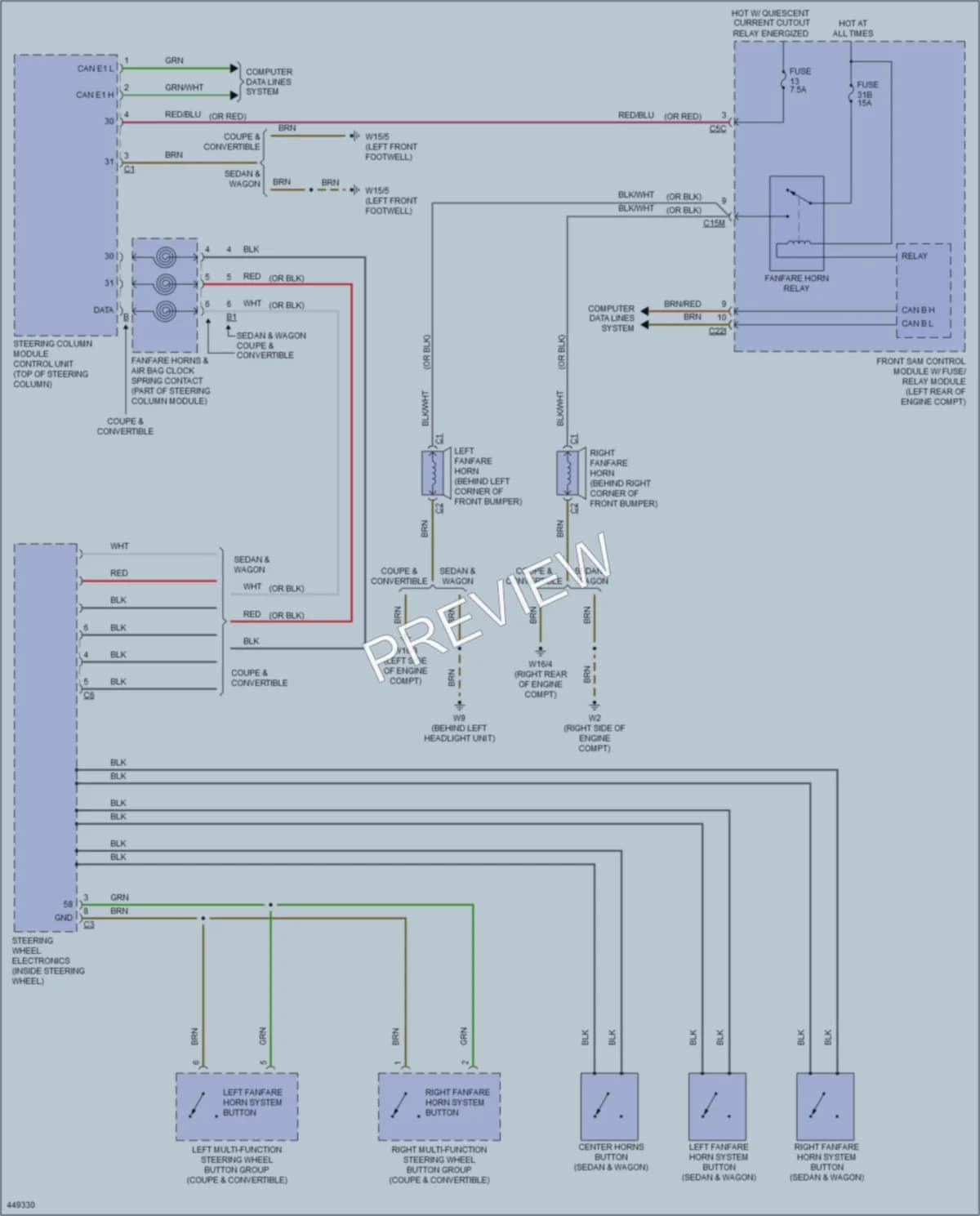 2014 MercedesBenz E250BLUETEC Horn wiring diagram preview