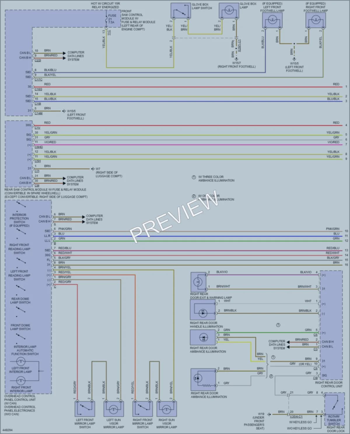 2014 MercedesBenz E250BLUETEC Interior Lights wiring diagram preview