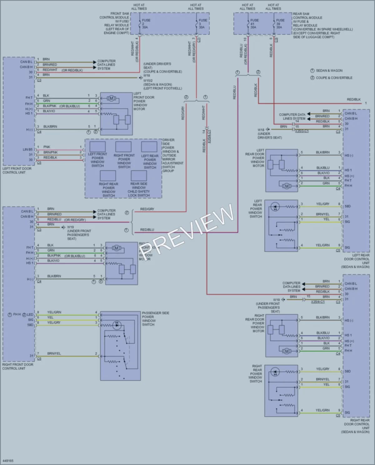 2014 MercedesBenz E250BLUETEC Power Windows wiring diagram preview