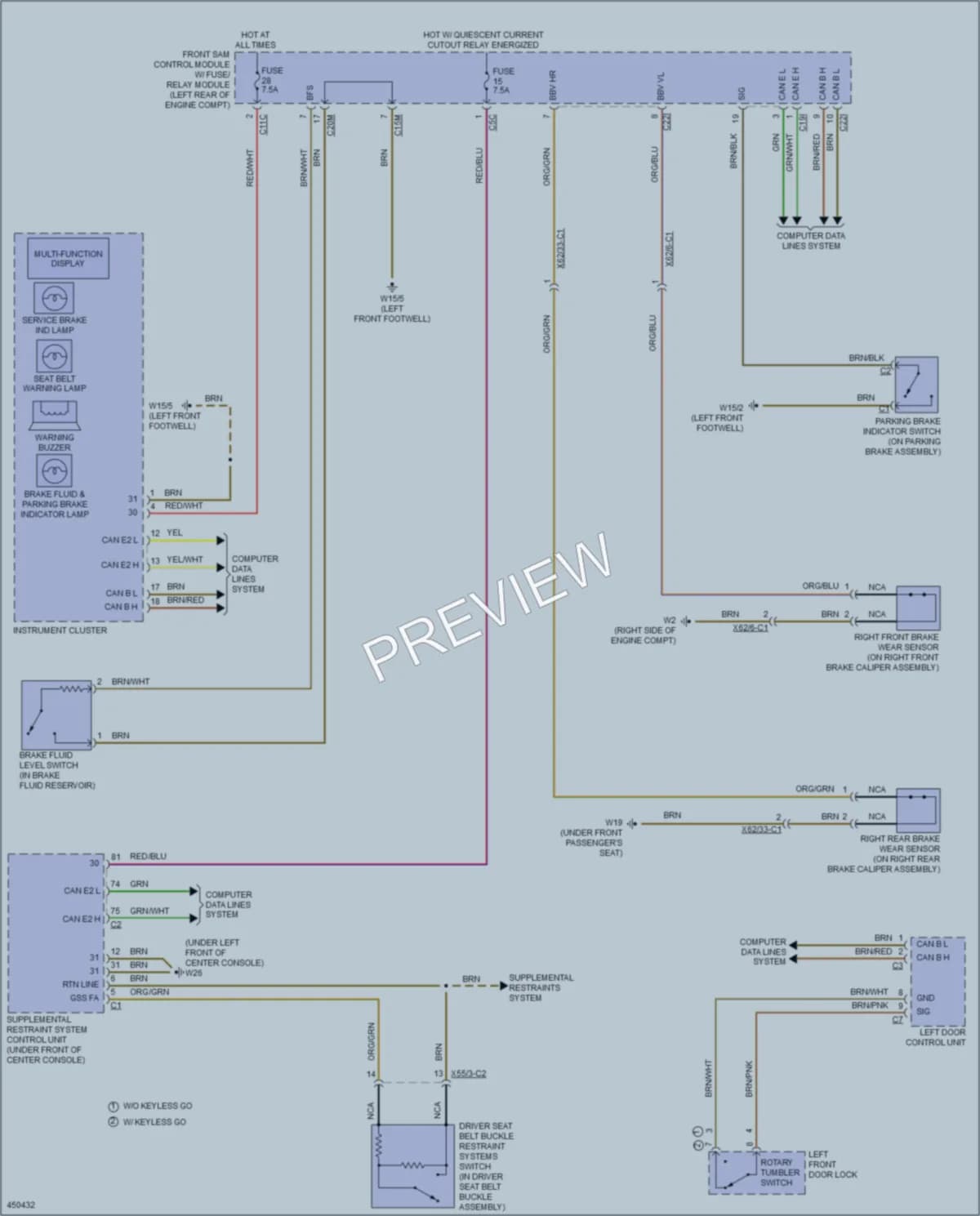 2014 MercedesBenz E250BLUETEC Warning Systems wiring diagram preview