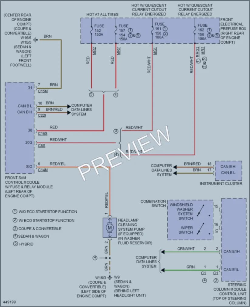 2014 MercedesBenz E250BLUETEC Wiper Washer wiring diagram preview