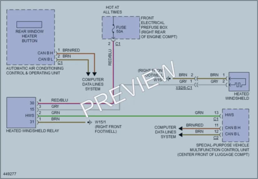 2014 MercedesBenz E350 Defoggers wiring diagram preview