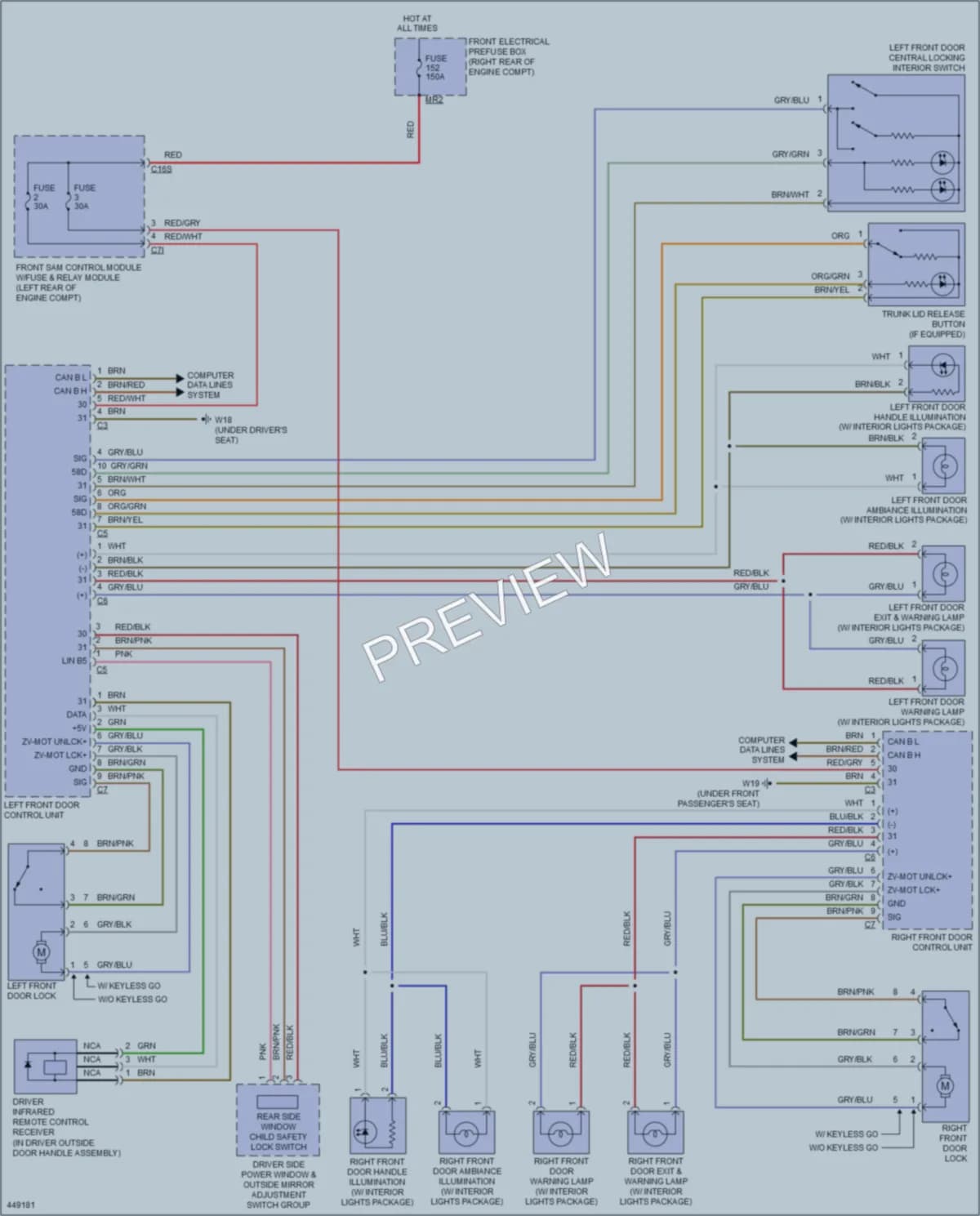 2014 MercedesBenz E350 Power Door Locks wiring diagram preview