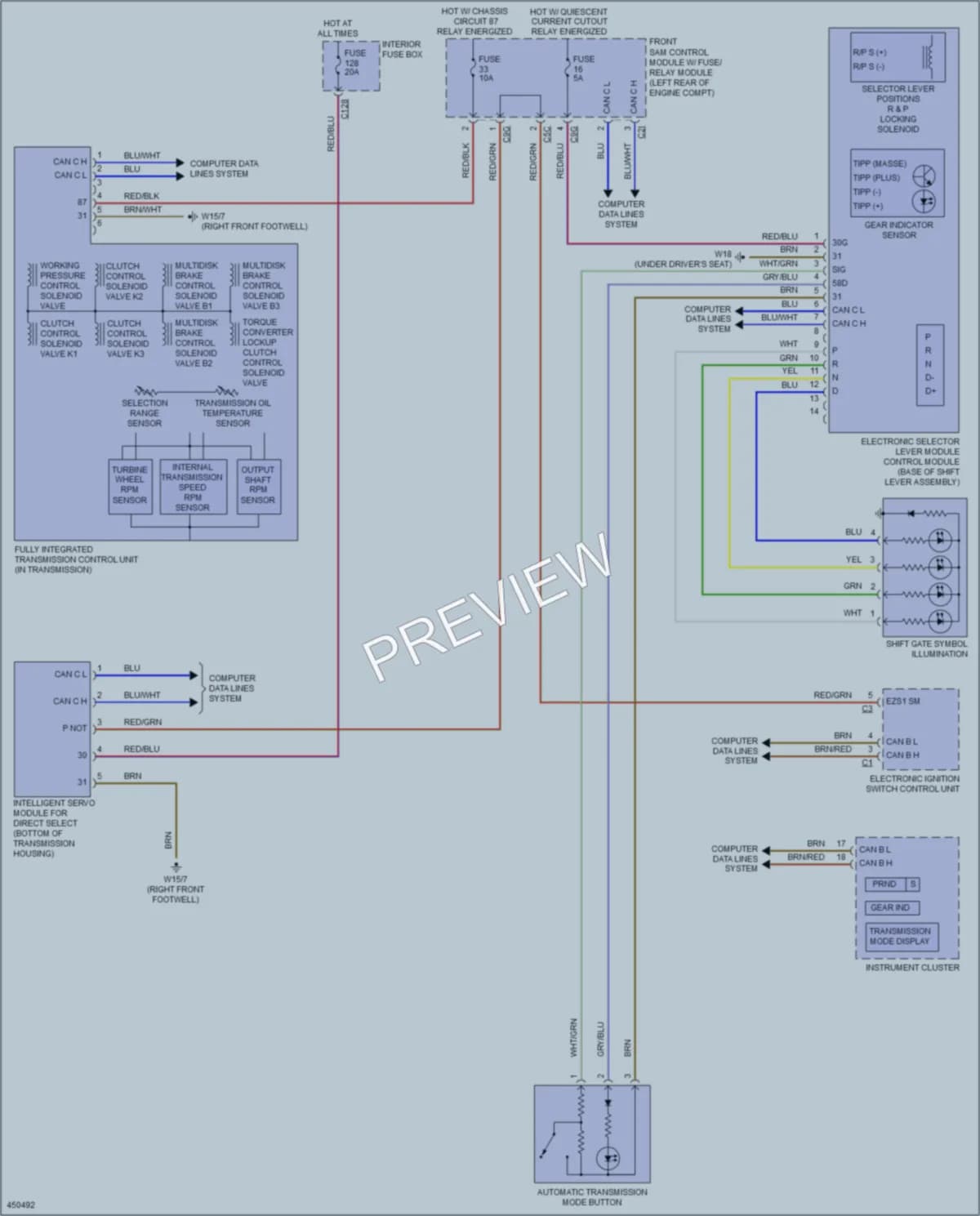 2014 MercedesBenz E350 Transmission wiring diagram preview