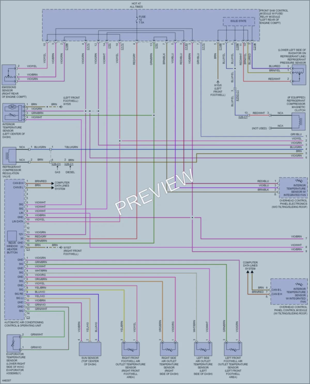 2014 MercedesBenz E400HYBRID Air Conditioning wiring diagram preview