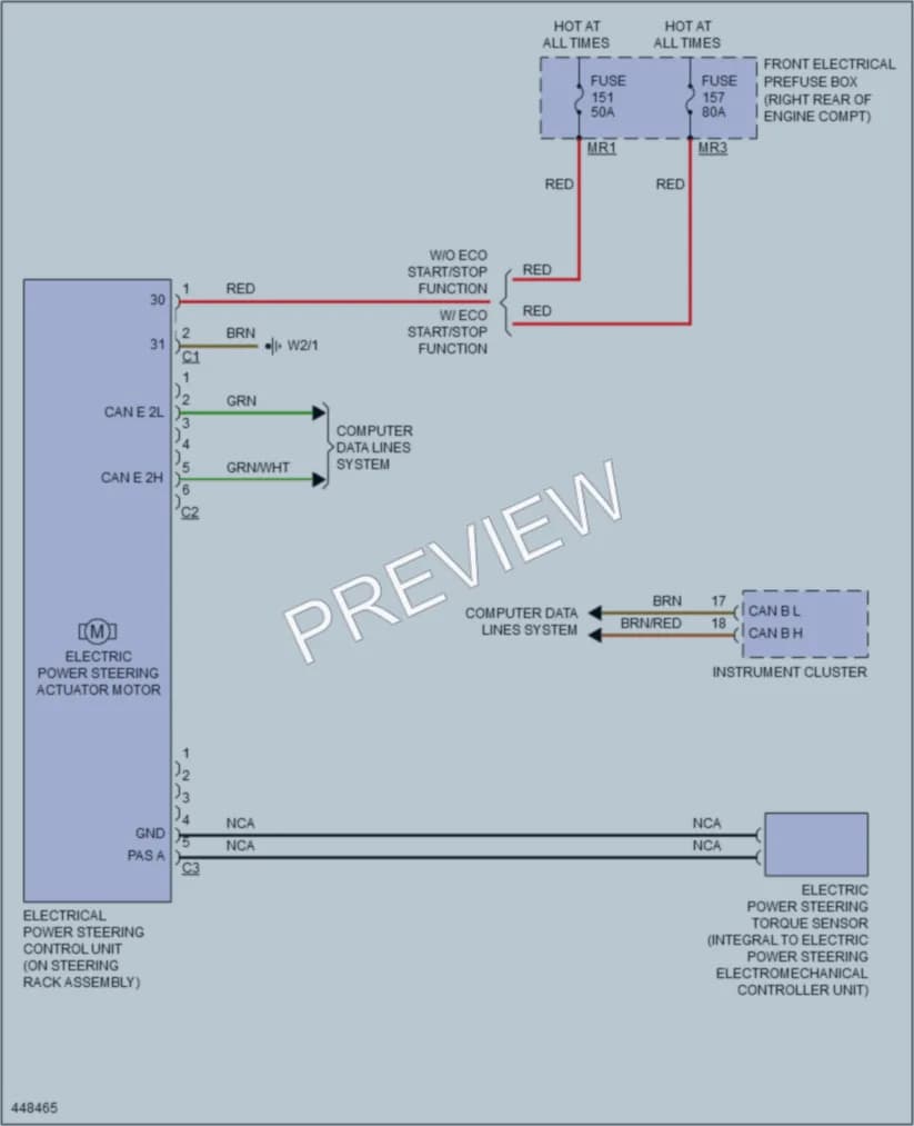 2014 MercedesBenz E400HYBRID Electronic Power Steering wiring diagram preview