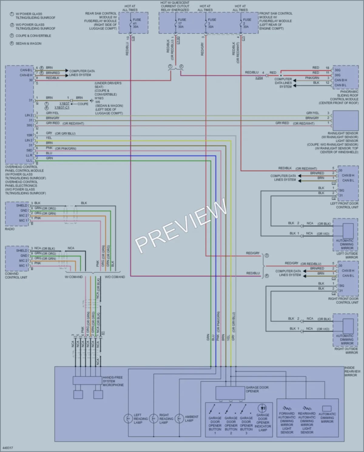 2014 MercedesBenz E400HYBRID Power Mirrors wiring diagram preview
