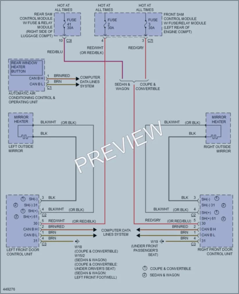 2014 MercedesBenz E550 Defoggers wiring diagram preview