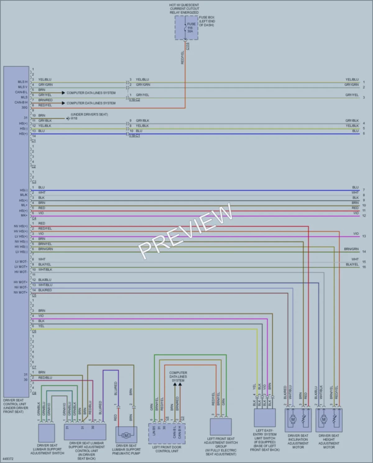 2014 MercedesBenz E550 Memory Systems wiring diagram preview