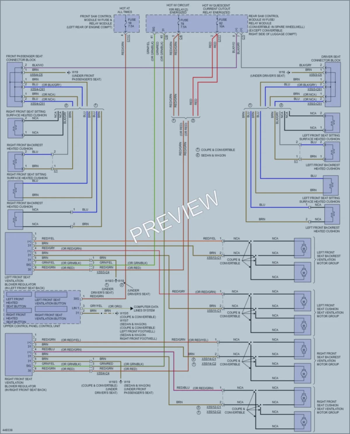 2014 MercedesBenz E550 Power Seats wiring diagram preview