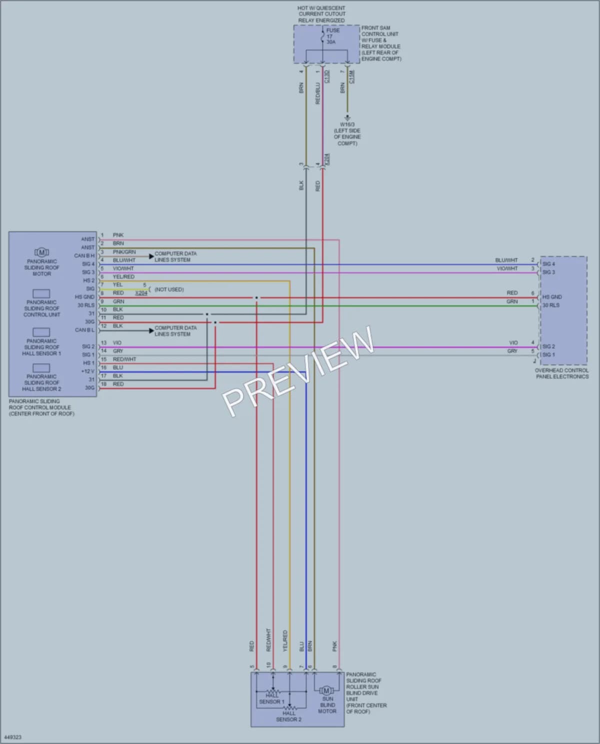 2014 MercedesBenz E550 Power Top Sunroof wiring diagram preview