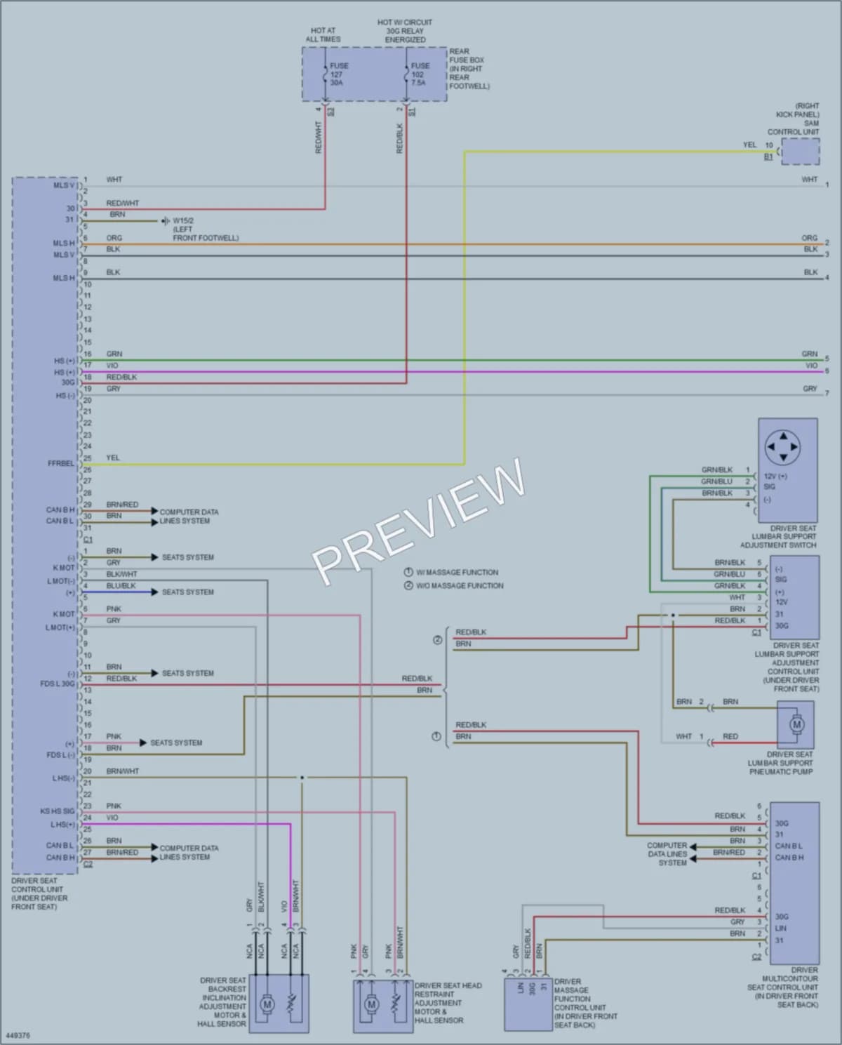 2014 MercedesBenz GL350BLUETEC Memory Systems wiring diagram preview
