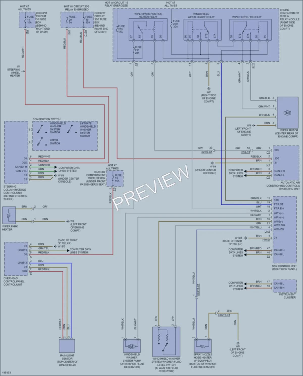 2014 MercedesBenz GL350BLUETEC Wiper Washer wiring diagram preview