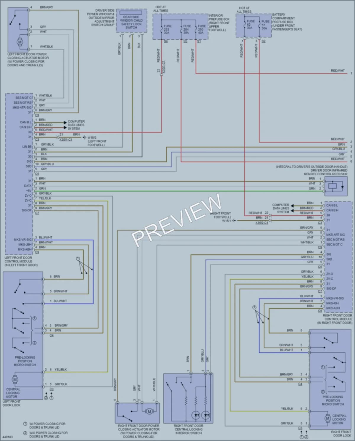 2014 MercedesBenz GL450 Power Door Locks wiring diagram preview
