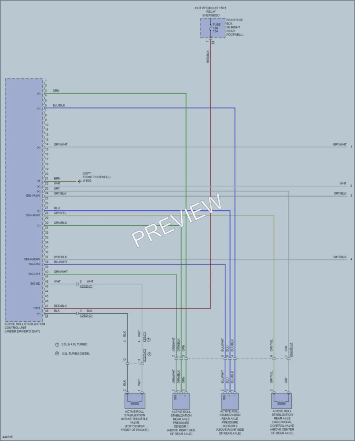 2014 MercedesBenz GL550 Electronic Suspension wiring diagram preview