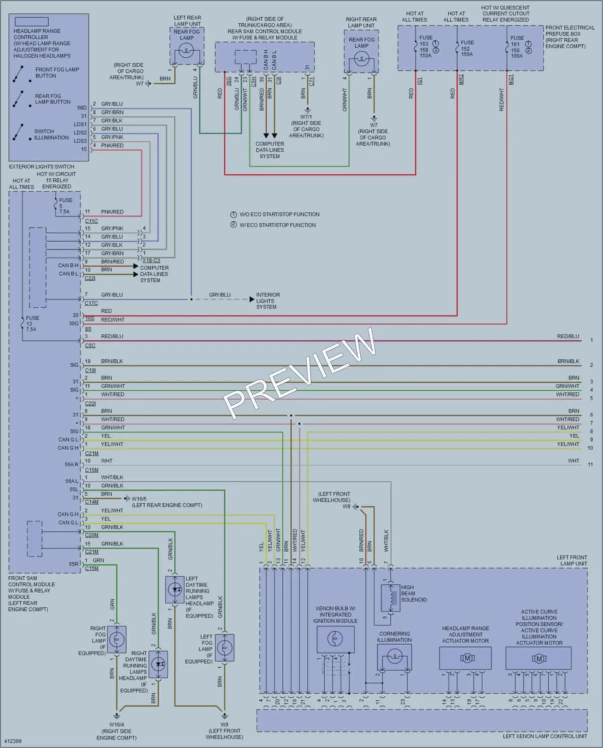 2014 MercedesBenz GLK350 Headlights wiring diagram preview