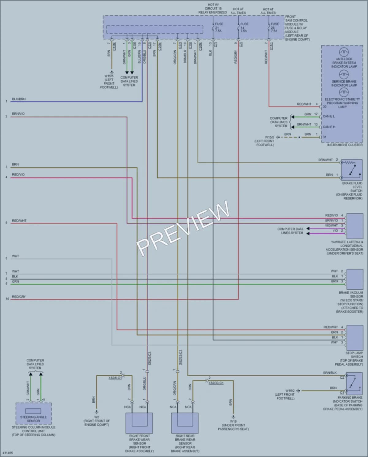 2014 MercedesBenz S550 Anti Lock Brakes wiring diagram preview