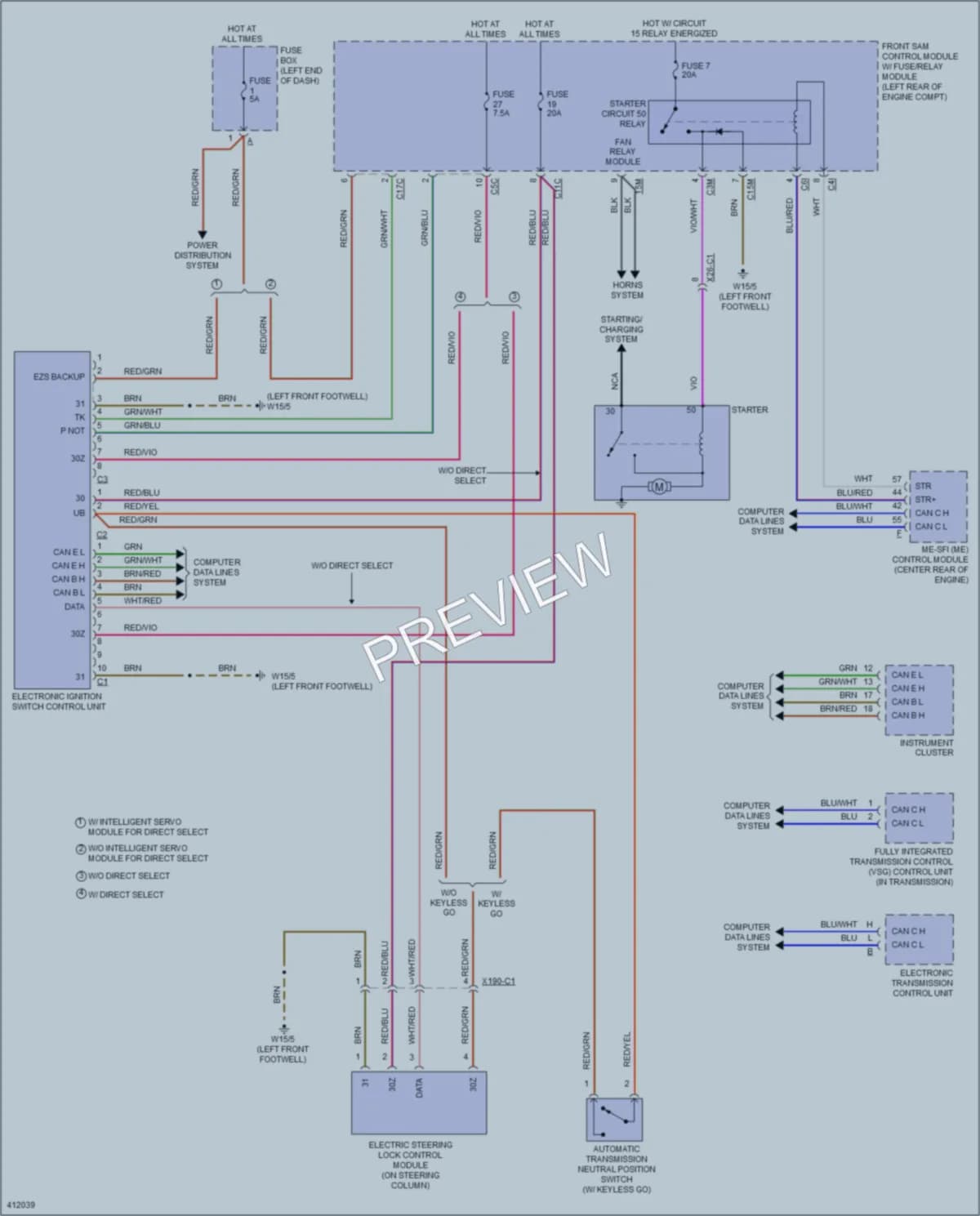 2014 MercedesBenz S550 Anti Theft wiring diagram preview