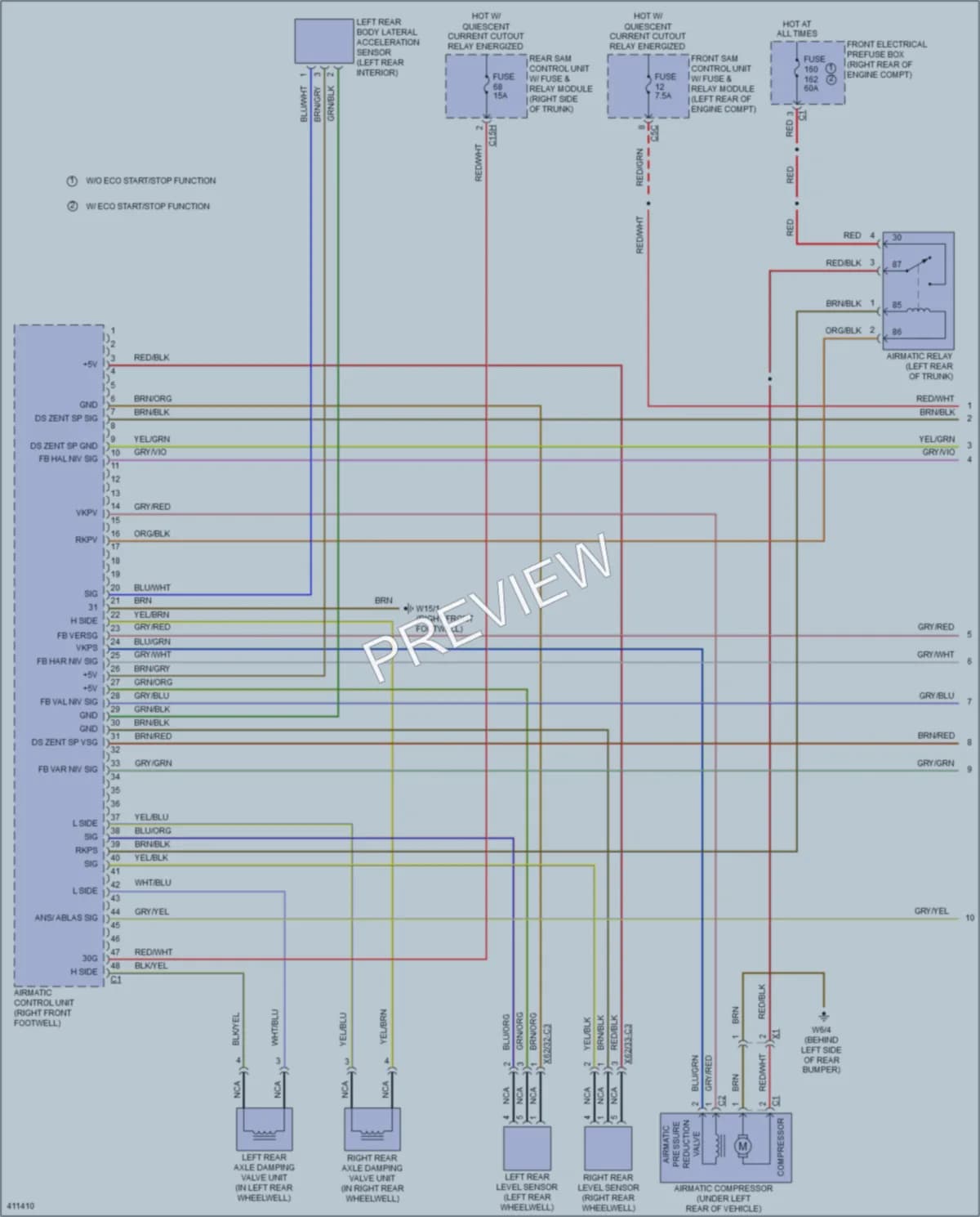 2014 MercedesBenz S550 Electronic Suspension wiring diagram preview