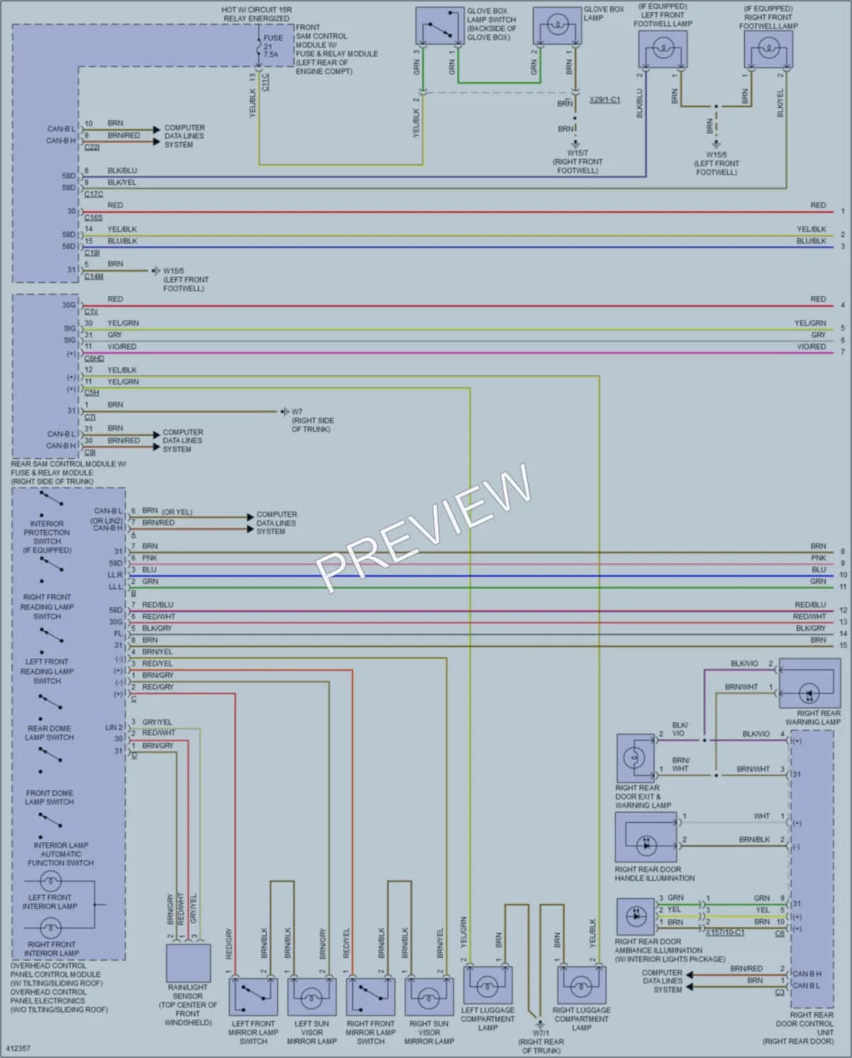 2014 MercedesBenz S550 Interior Lights wiring diagram preview
