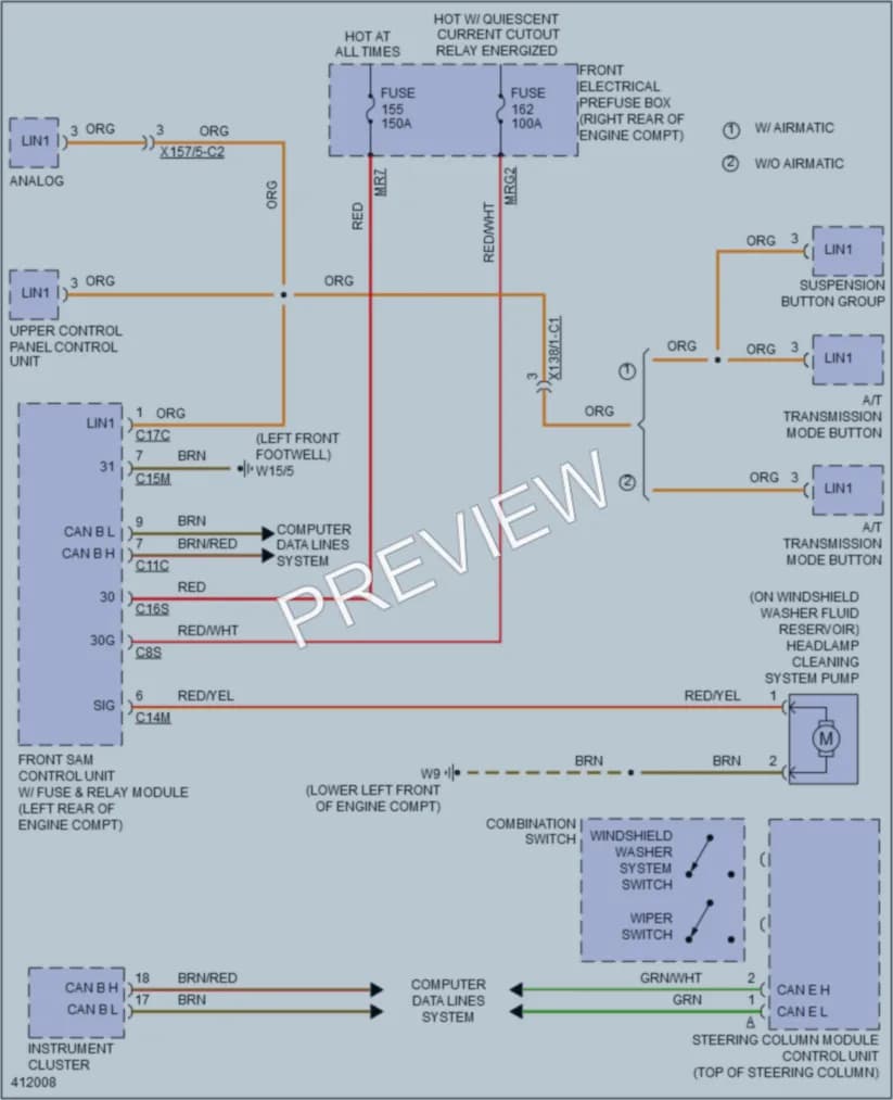 2014 MercedesBenz S550 Wiper Washer wiring diagram preview