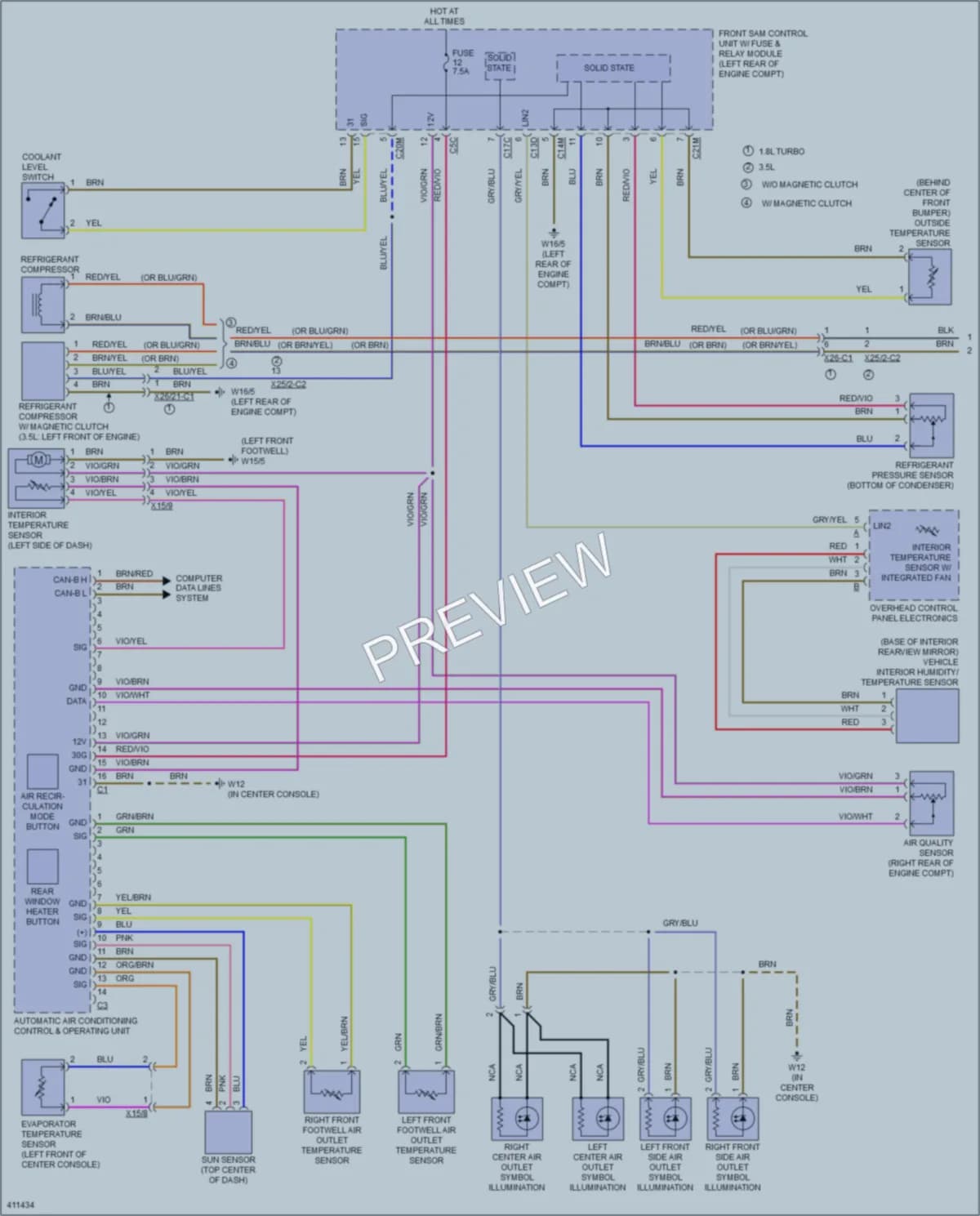 2014 MercedesBenz SLK350 Air Conditioning wiring diagram preview