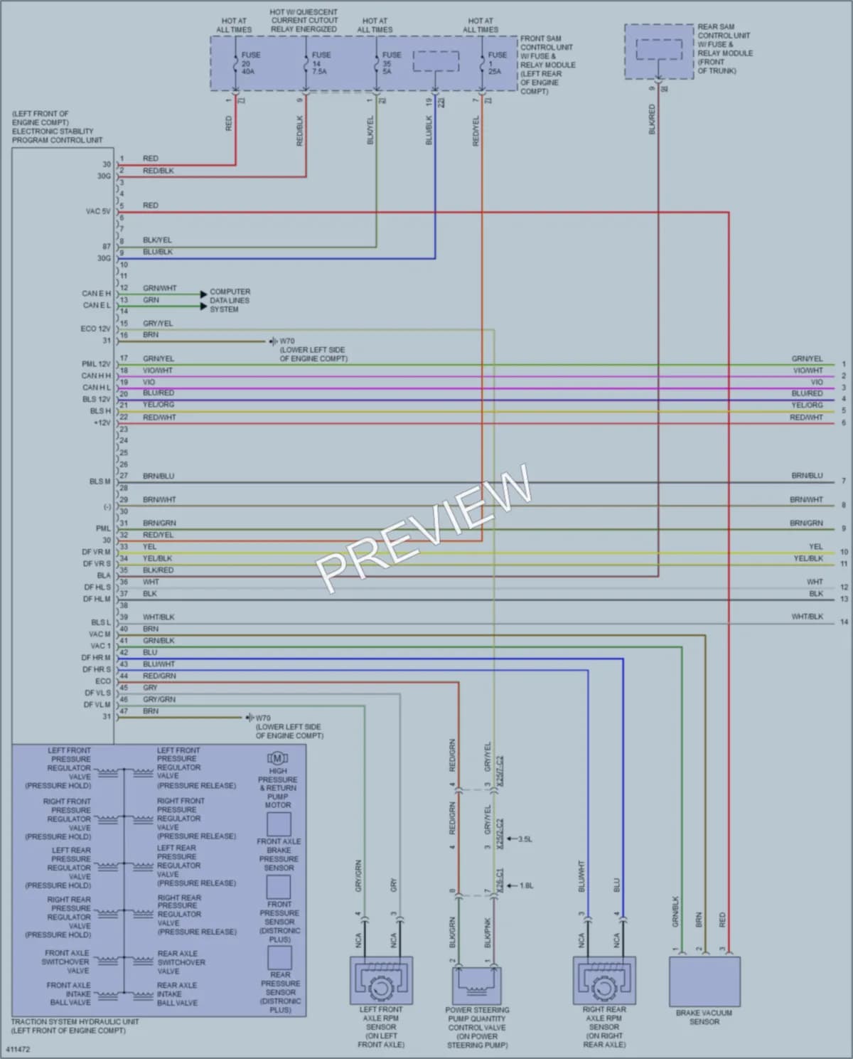 2014 MercedesBenz SLK350 Anti Lock Brakes wiring diagram preview