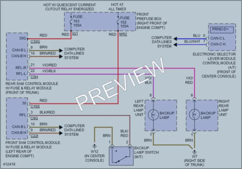 2014 MercedesBenz SLK350 Exterior Lights wiring diagram preview