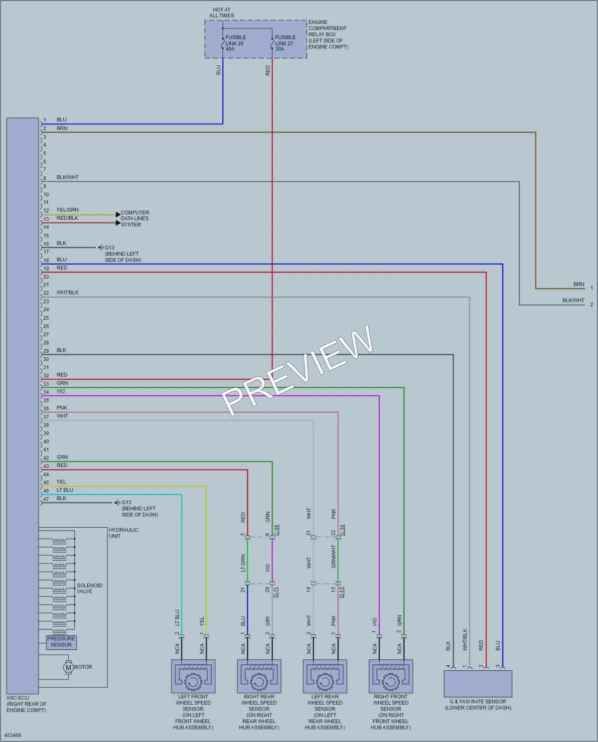 2014 Mitsubishi Lancer Anti Lock Brakes wiring diagram preview