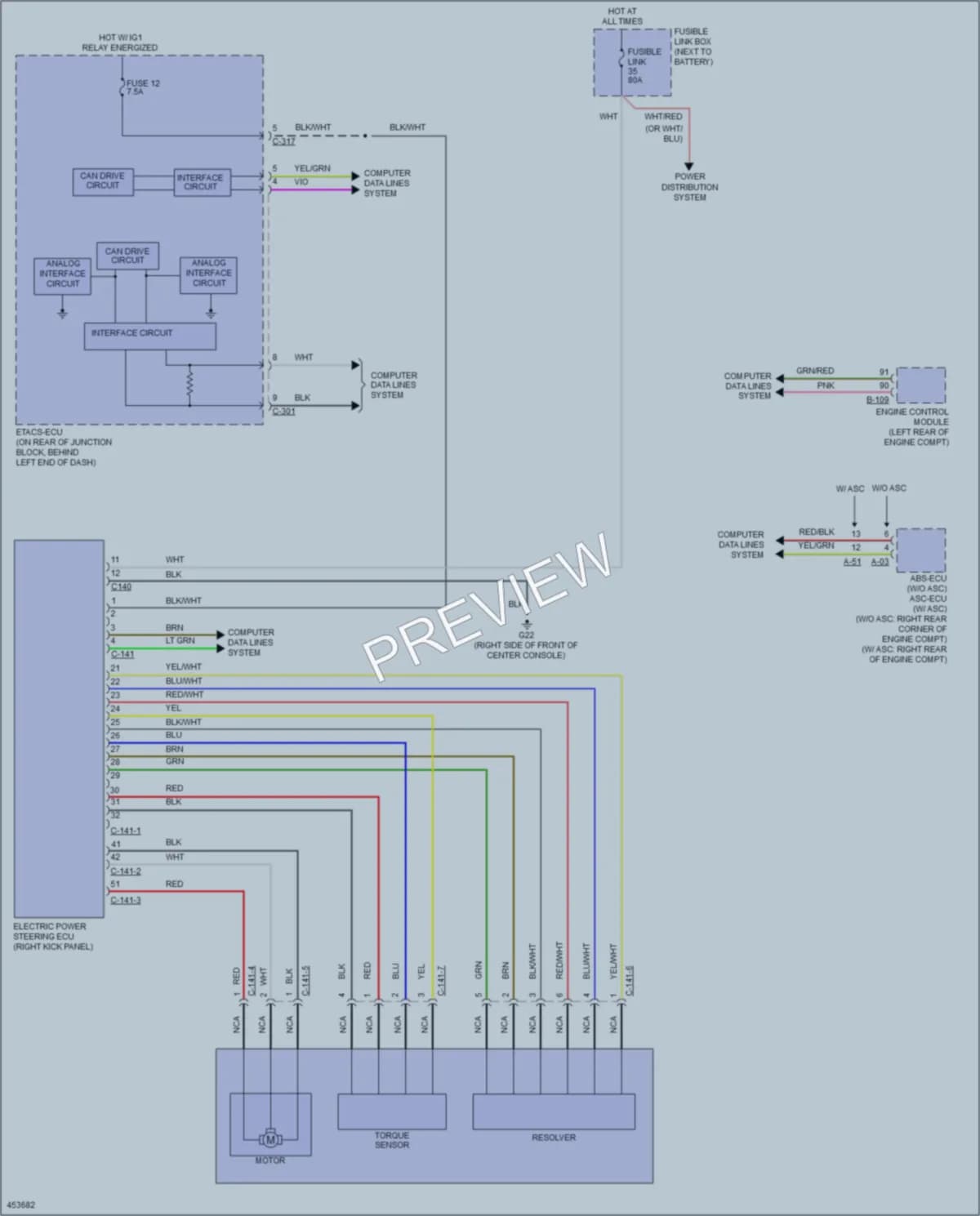 2014 Mitsubishi Lancer Electronic Power Steering wiring diagram preview