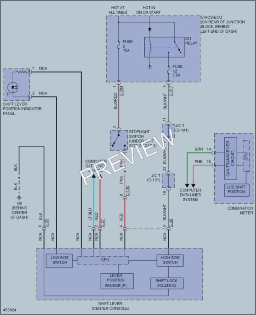 2014 Mitsubishi Lancer Shift Interlock wiring diagram preview