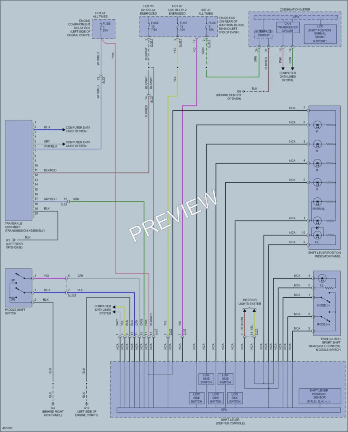 2014 Mitsubishi Lancer Transmission wiring diagram preview