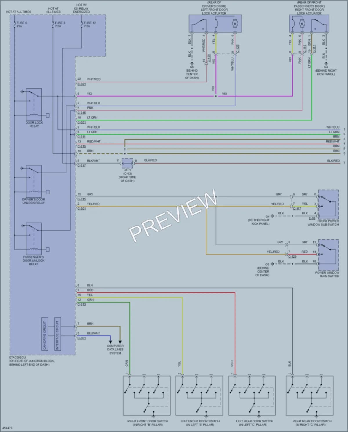 2014 Mitsubishi LancerEvolution Power Door Locks wiring diagram preview
