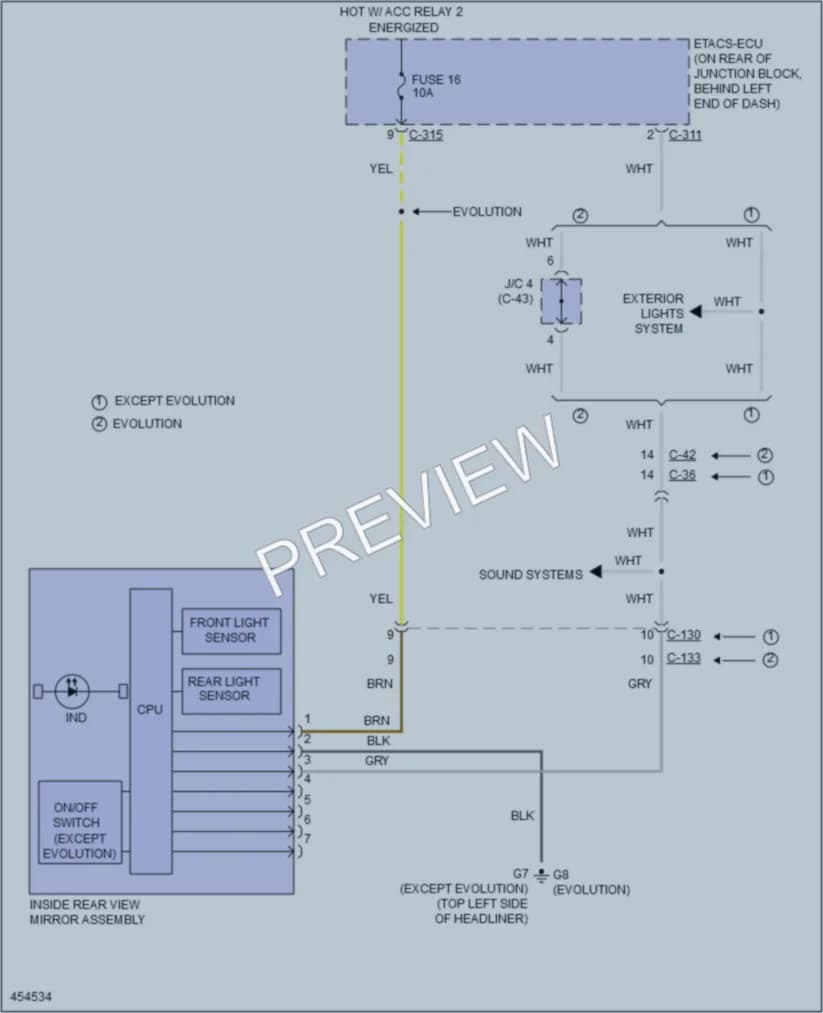 2014 Mitsubishi LancerEvolution Power Mirrors wiring diagram preview