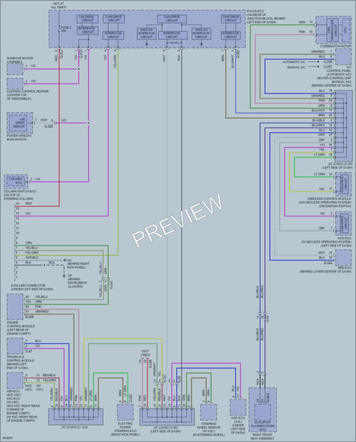 2014 Mitsubishi LancerSportback Computer Data Lines wiring diagram preview