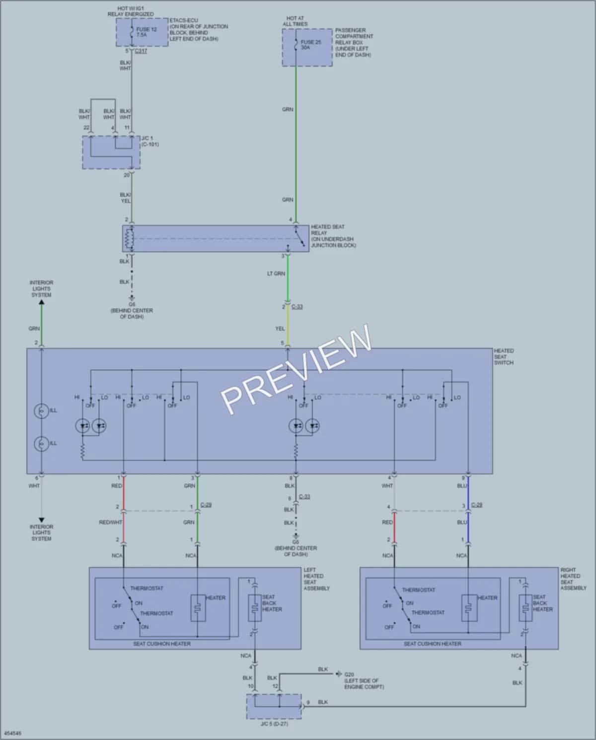 2014 Mitsubishi LancerSportback Power Seats wiring diagram preview