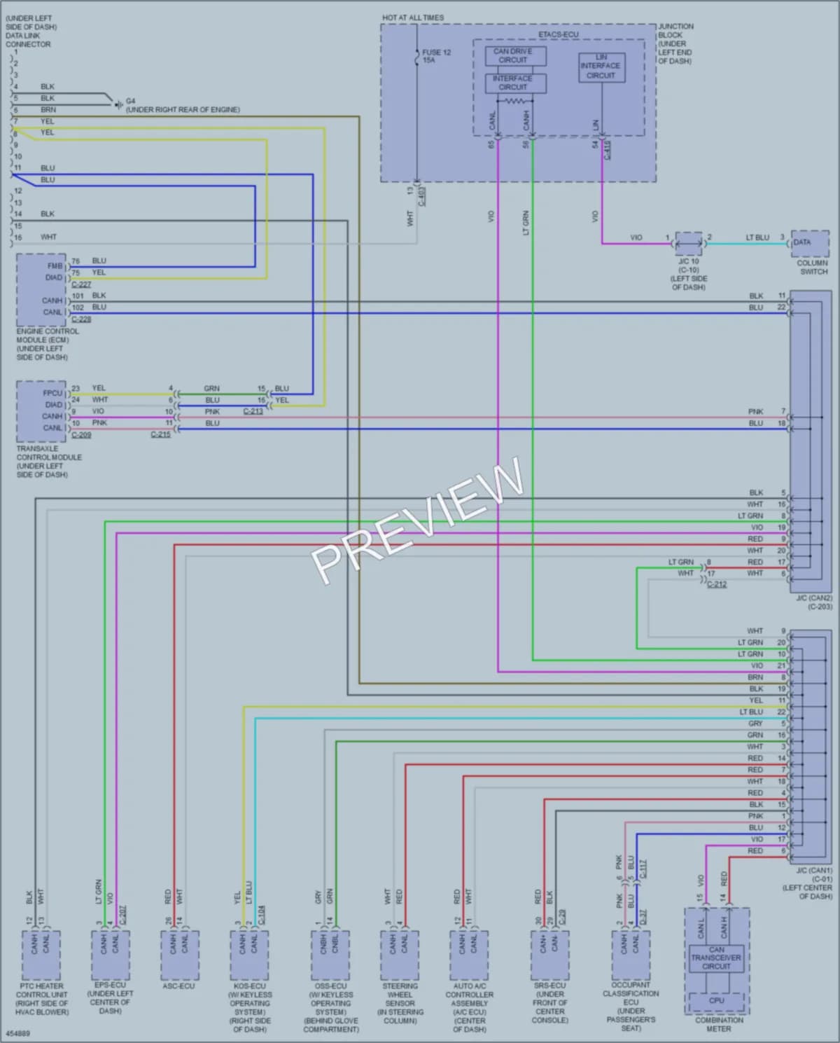 2014 Mitsubishi Mirage Computer Data Lines wiring diagram preview