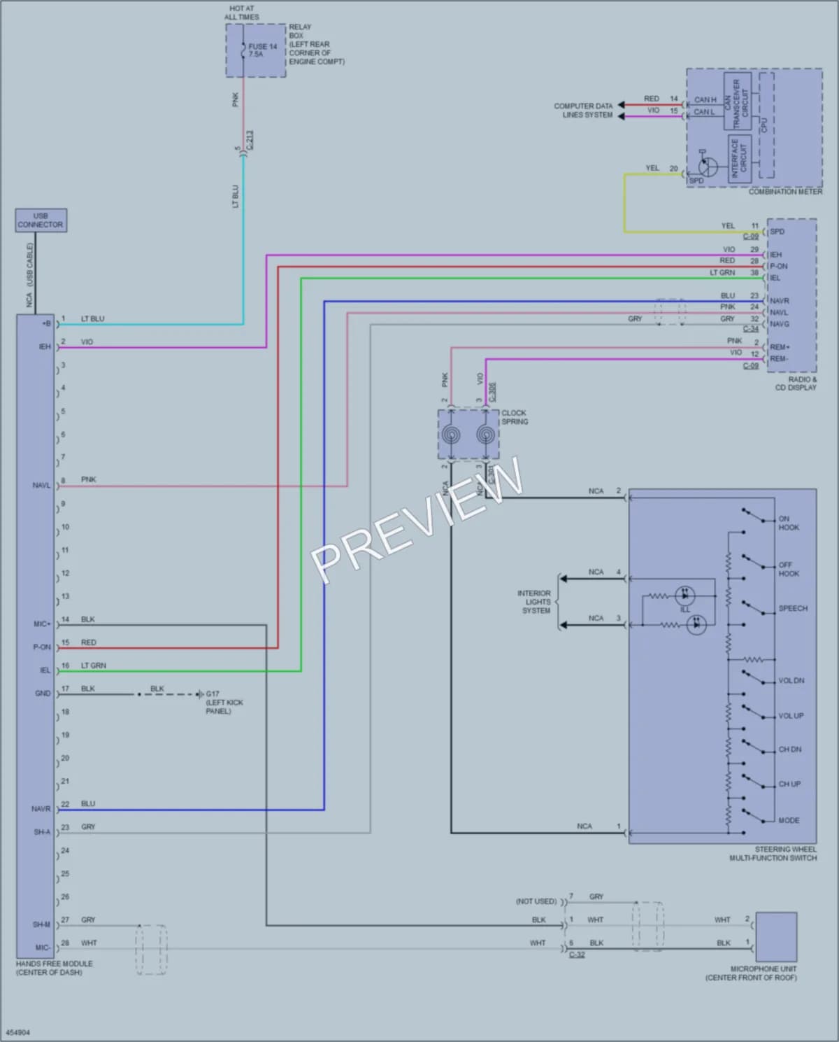 2014 Mitsubishi Mirage Navigation wiring diagram preview