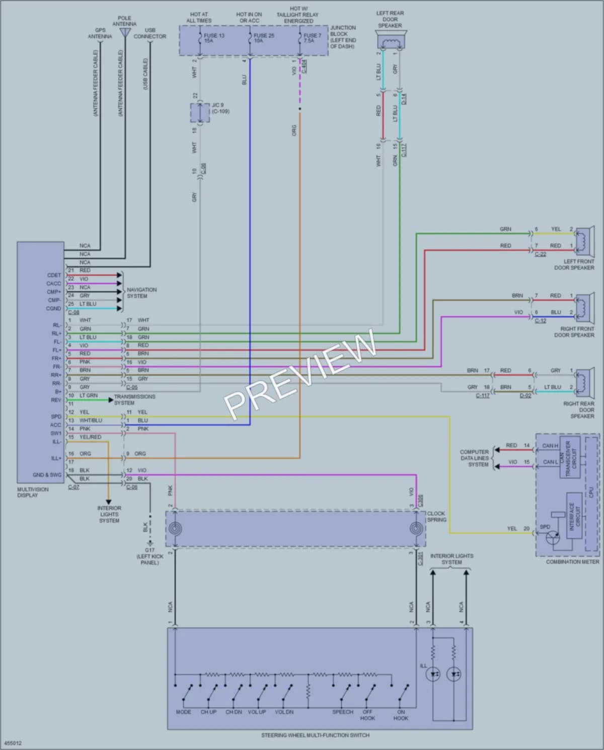 2014 Mitsubishi Mirage Radio wiring diagram preview