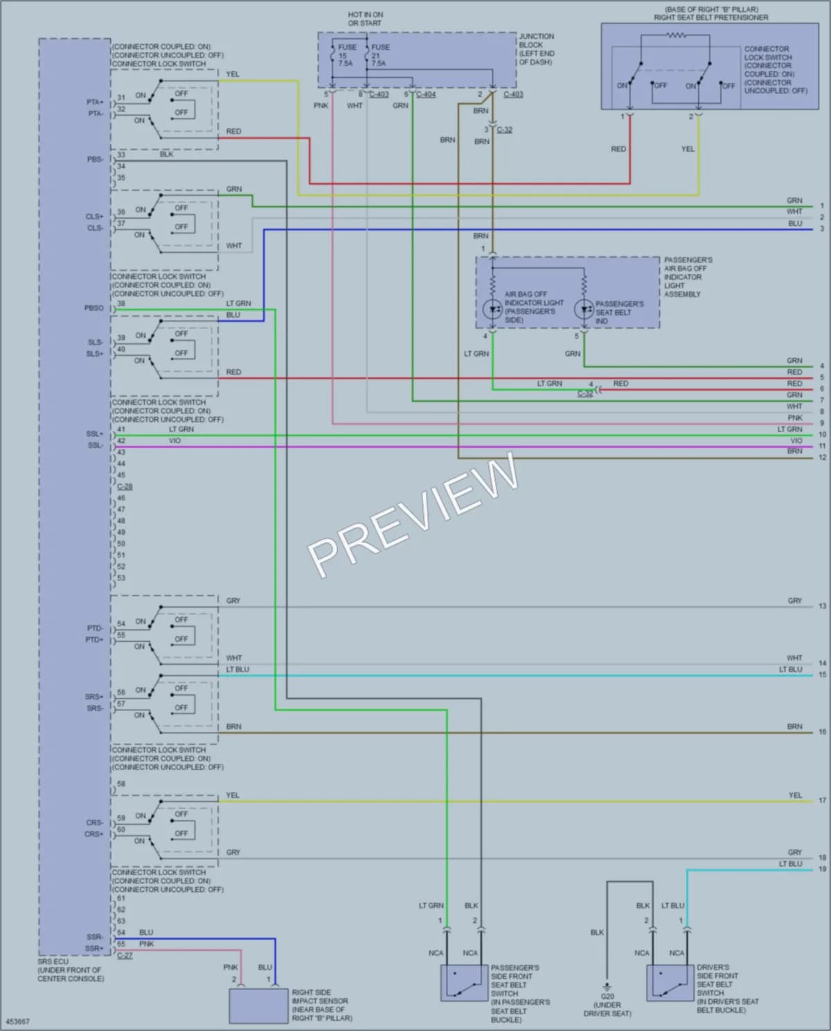 2014 Mitsubishi Mirage Supplemental Restraints wiring diagram preview